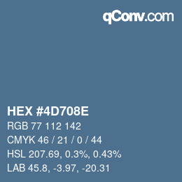 Color code: HEX #4D708E | qconv.com