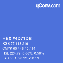 颜色代码: HEX #4D71DB | qconv.com