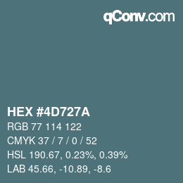 Color code: HEX #4D727A | qconv.com