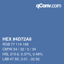 颜色代码: HEX #4D72A8 | qconv.com