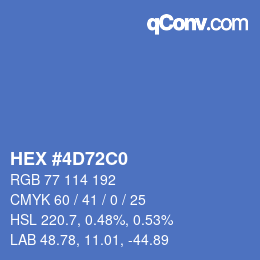 カラーコード: HEX #4D72C0 | qconv.com