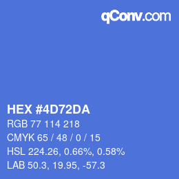 Color code: HEX #4D72DA | qconv.com