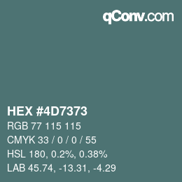 Color code: HEX #4D7373 | qconv.com