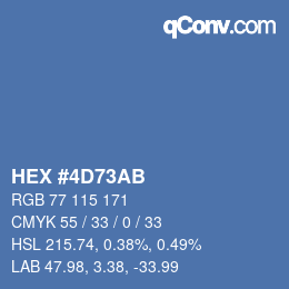 Color code: HEX #4D73AB | qconv.com