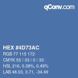 Color code: HEX #4D73AC | qconv.com