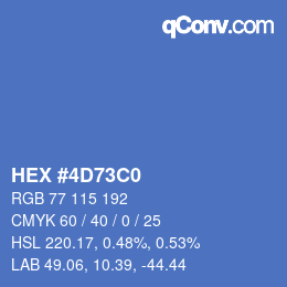 カラーコード: HEX #4D73C0 | qconv.com