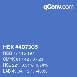 Color code: HEX #4D73C5 | qconv.com