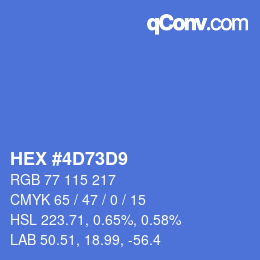 Color code: HEX #4D73D9 | qconv.com