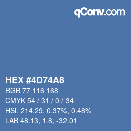 カラーコード: HEX #4D74A8 | qconv.com