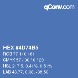 カラーコード: HEX #4D74B5 | qconv.com