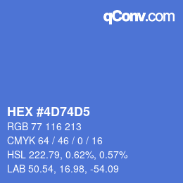 颜色代码: HEX #4D74D5 | qconv.com