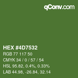 Color code: HEX #4D7532 | qconv.com