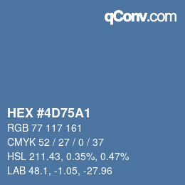 Color code: HEX #4D75A1 | qconv.com