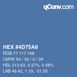 颜色代码: HEX #4D75A8 | qconv.com