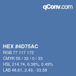 Color code: HEX #4D75AC | qconv.com