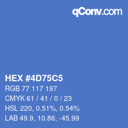 Color code: HEX #4D75C5 | qconv.com