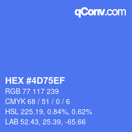 Color code: HEX #4D75EF | qconv.com