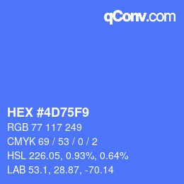 カラーコード: HEX #4D75F9 | qconv.com