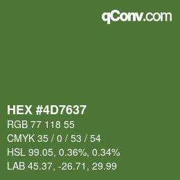 Color code: HEX #4D7637 | qconv.com