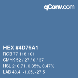 Color code: HEX #4D76A1 | qconv.com