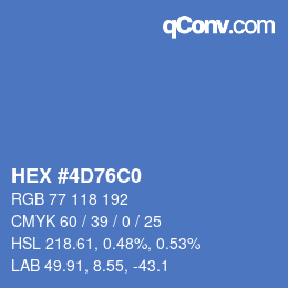 Color code: HEX #4D76C0 | qconv.com