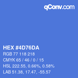 Color code: HEX #4D76DA | qconv.com