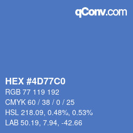カラーコード: HEX #4D77C0 | qconv.com
