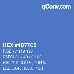 Color code: HEX #4D77C5 | qconv.com