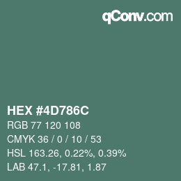 カラーコード: HEX #4D786C | qconv.com