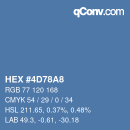 颜色代码: HEX #4D78A8 | qconv.com