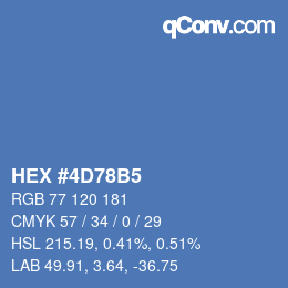 カラーコード: HEX #4D78B5 | qconv.com
