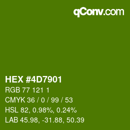 Color code: HEX #4D7901 | qconv.com