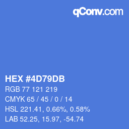 颜色代码: HEX #4D79DB | qconv.com