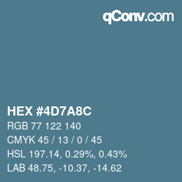 Color code: HEX #4D7A8C | qconv.com