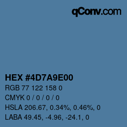 Farbcode: HEX #4D7A9E00 | qconv.com