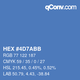 カラーコード: HEX #4D7ABB | qconv.com