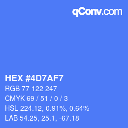 Color code: HEX #4D7AF7 | qconv.com