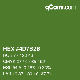 カラーコード: HEX #4D7B2B | qconv.com