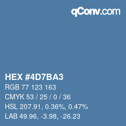 颜色代码: HEX #4D7BA3 | qconv.com