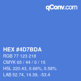 カラーコード: HEX #4D7BDA | qconv.com