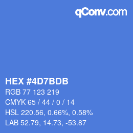 カラーコード: HEX #4D7BDB | qconv.com