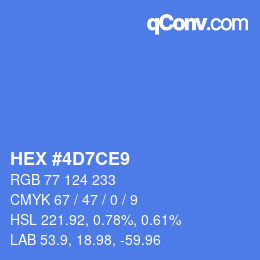 カラーコード: HEX #4D7CE9 | qconv.com