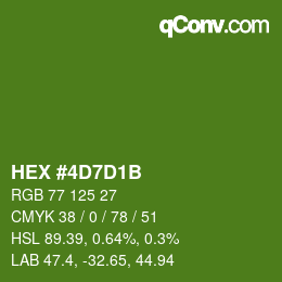 Color code: HEX #4D7D1B | qconv.com