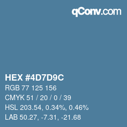 Color code: HEX #4D7D9C | qconv.com