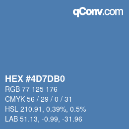 カラーコード: HEX #4D7DB0 | qconv.com
