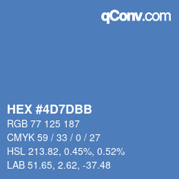 カラーコード: HEX #4D7DBB | qconv.com