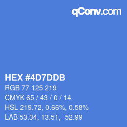 カラーコード: HEX #4D7DDB | qconv.com