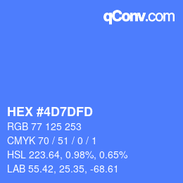 Color code: HEX #4D7DFD | qconv.com