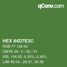 カラーコード: HEX #4D7E3C | qconv.com