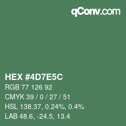 Color code: HEX #4D7E5C | qconv.com